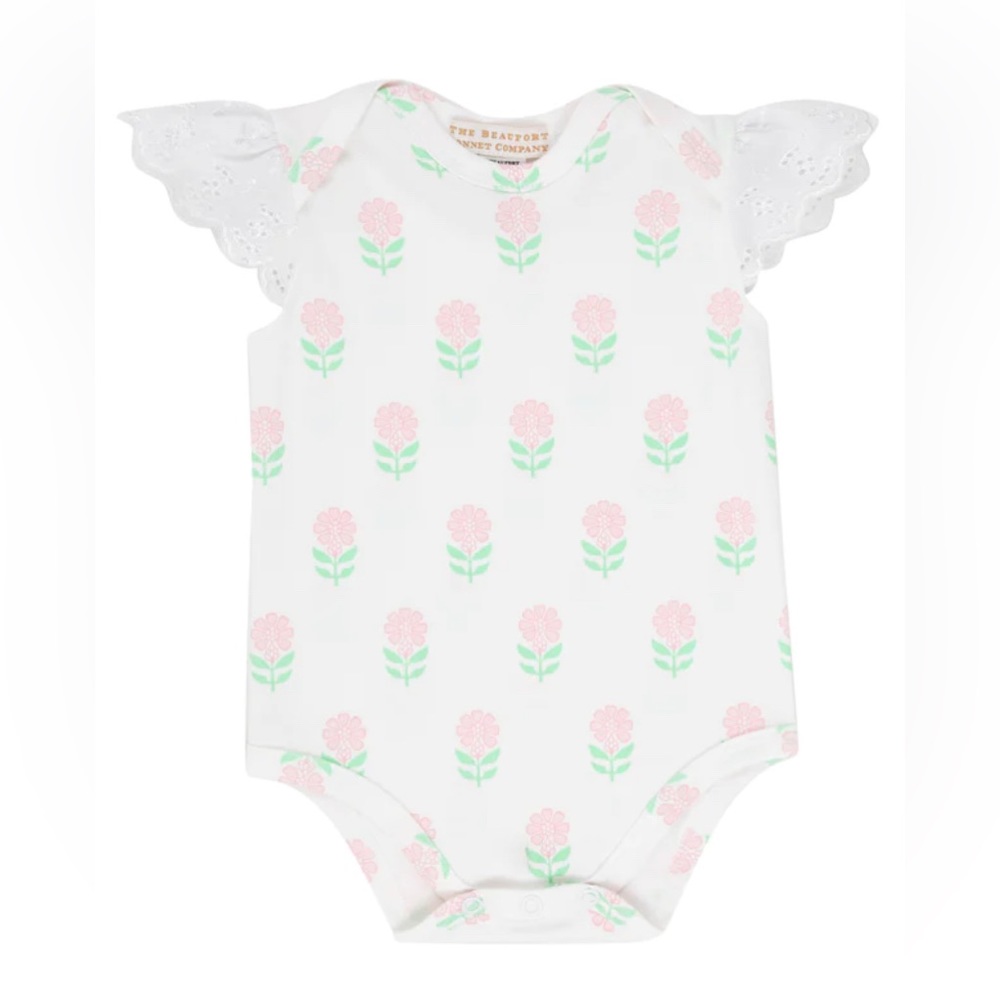 The Beaufort Bonnet Company Wendy's Onesie - Flowers for Friends - 18-24M